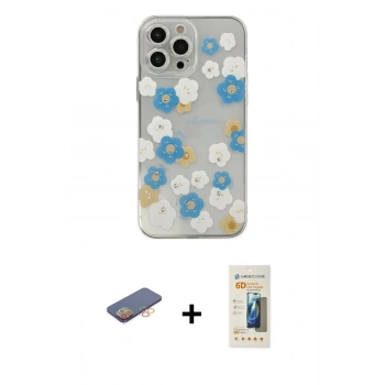MARSİLYAN™- iPhone 13 Pro Max Kılıf Eksen Asil Prime - Siyah 6D Mat Seramik Hayalet Nano Ekran Koruyucu + Renkli Kamera Lens Koruma Cam - TU