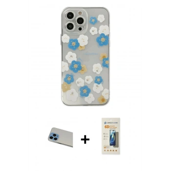 MARSİLYAN™- iPhone 13 Pro Max Kılıf Eksen Asil Prime - Siyah 6D Mat Seramik Hayalet Nano Ekran Koruyucu + Rainbow Kamera Lens Koruma Cam - MI