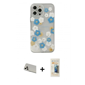 MARSİLYAN™- iPhone 13 Pro Max Kılıf Eksen Asil Prime - Siyah 6D Mat Seramik Hayalet Nano Ekran Koruyucu + Rainbow Kamera Lens Koruma Cam - BZ