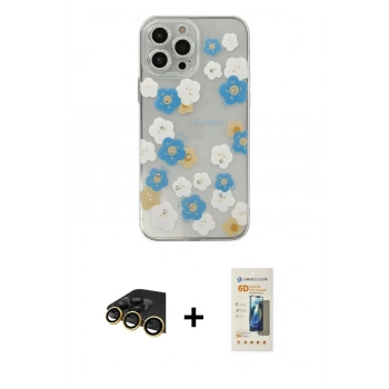 MARSİLYAN™- iPhone 13 Pro Max Kılıf Eksen Asil Prime - Siyah 6D Mat Seramik Hayalet Nano Ekran Koruyucu + Raze Metal Kamera Lens - GD