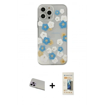 MARSİLYAN™- iPhone 13 Pro Max Kılıf Eksen Asil Prime - Siyah 6D Mat Seramik Hayalet Nano Ekran Koruyucu + Rainbow Kamera Lens Koruma Cam - MR