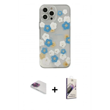 MARSİLYAN™- iPhone 13 Pro Max Kılıf Eksen Asil Prime - Siyah Bilvis 3D Mat Cam Ekran Koruyucu + Pers Alüminyum Kamera Lens - GI