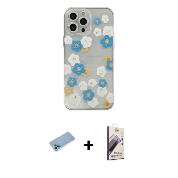 MARSİLYAN™- iPhone 13 Pro Max Kılıf Eksen Asil Prime - Siyah Bilvis 3D Mat Cam Ekran Koruyucu + Shine Kamera Lens Koruma Cam - MI