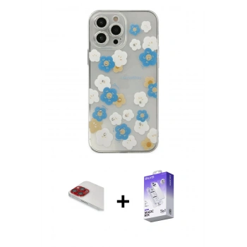 MARSİLYAN™- iPhone 13 Pro Max Kılıf Eksen Asil Prime - Siyah Bilvis 5in1 3D Magic Cam Ekran Koruyucu + Pers Alüminyum Kamera Lens - KI
