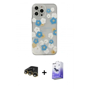 MARSİLYAN™- iPhone 13 Pro Max Kılıf Eksen Asil Prime - Siyah Bilvis 5in1 5D Magic Hayalet Cam Ekran Koruyucu + Raze Metal Kamera Lens - GD