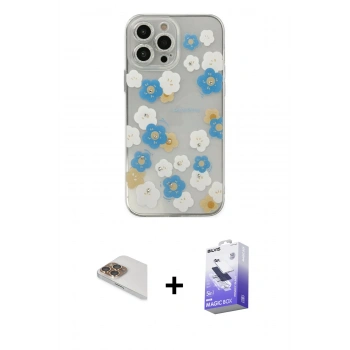 MARSİLYAN™- iPhone 13 Pro Max Kılıf Eksen Asil Prime - Siyah Bilvis 5in1 5D Magic Hayalet Cam Ekran Koruyucu + Pers Alüminyum Kamera Lens - GD