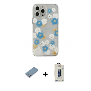MARSİLYAN™- iPhone 13 Pro Max Kılıf Eksen Asil Prime - Siyah Bilvis Hayalet Cam Ekran Koruyucu + Shine Kamera Lens Koruma Cam - GI