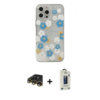 MARSİLYAN™- iPhone 13 Pro Max Kılıf Eksen Asil Prime - Siyah Bilvis Hayalet Cam Ekran Koruyucu + Raze Metal Kamera Lens - GD
