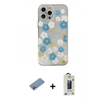 MARSİLYAN™- iPhone 13 Pro Max Kılıf Eksen Asil Prime - Siyah Bilvis Hayalet Cam Ekran Koruyucu + Shine Kamera Lens Koruma Cam - PE