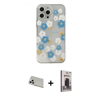 MARSİLYAN™- iPhone 13 Pro Max Kılıf Eksen Asil Prime - Siyah Bilvis Hayalet Cam Ekran Koruyucu + Rainbow Kamera Lens Koruma Cam - BZ