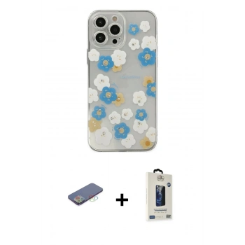 MARSİLYAN™- iPhone 13 Pro Max Kılıf Eksen Asil Prime - Siyah Bilvis Hayalet Cam Ekran Koruyucu + Renkli Kamera Lens Koruma Cam - MI