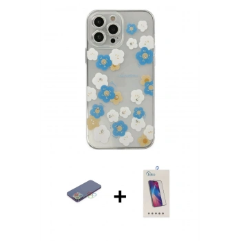 MARSİLYAN™- iPhone 13 Pro Max Kılıf Eksen Asil Prime - Siyah Joko 5D Cam + Renkli Kamera Lens Koruma Cam - MI