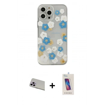 MARSİLYAN™- iPhone 13 Pro Max Kılıf Eksen Asil Prime - Siyah Joko 5D Cam + Rainbow Kamera Lens Koruma Cam - MR