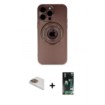 MARSİLYAN™- iPhone 13 Pro Max Kılıf Eksen Klasik Prime - Şeffaf 360 Full Body Arka Koruyucu + Pers Alüminyum Kamera Lens - GD