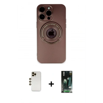 MARSİLYAN™- iPhone 13 Pro Max Kılıf Eksen Klasik Prime - Şeffaf 360 Full Body Arka Koruyucu + Shine Kamera Lens - GD