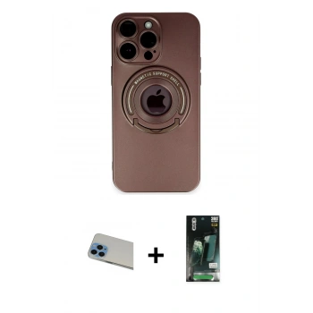 MARSİLYAN™- iPhone 13 Pro Max Kılıf Eksen Klasik Prime - Şeffaf 360 Full Body Arka Koruyucu + Rainbow Kamera Lens Koruma Cam - MI