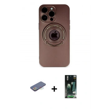 MARSİLYAN™- iPhone 13 Pro Max Kılıf Eksen Klasik Prime - Şeffaf 360 Full Body Arka Koruyucu + Renkli Kamera Lens Koruma Cam - MI