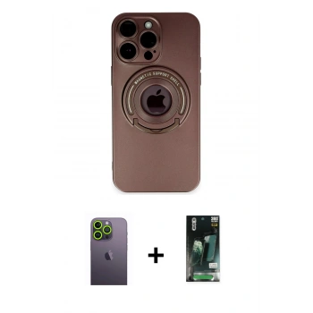 MARSİLYAN™- iPhone 13 Pro Max Kılıf Eksen Klasik Prime - Şeffaf 360 Full Body Arka Koruyucu + Neon Fosforlu Kamera Lens - YL