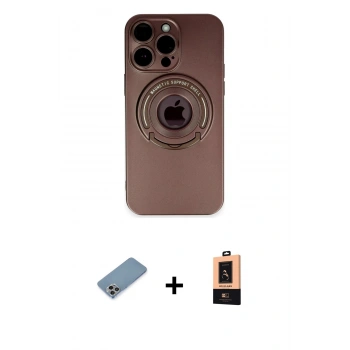 MARSİLYAN™- iPhone 13 Pro Max Kılıf Eksen Klasik Prime - Şeffaf Maxco Cam Ekran Koruyucu + Shine Kamera Lens Koruma Cam - GI