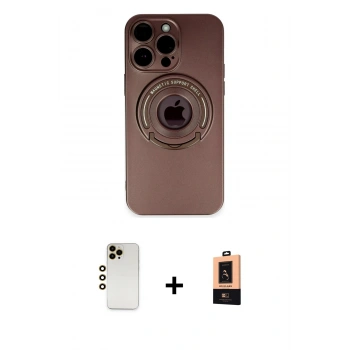 MARSİLYAN™- iPhone 13 Pro Max Kılıf Eksen Klasik Prime - Şeffaf Maxco Cam Ekran Koruyucu + Shine Kamera Lens - GD