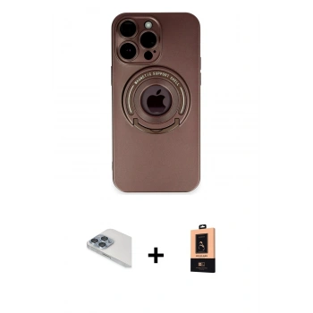 MARSİLYAN™- iPhone 13 Pro Max Kılıf Eksen Klasik Prime - Şeffaf Maxco Cam Ekran Koruyucu + Pers Alüminyum Kamera Lens - SABE