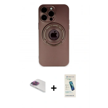 MARSİLYAN™- iPhone 13 Pro Max Kılıf Eksen Klasik Prime - Şeffaf Pasifik Cam Ekran Koruyucu + Pers Alüminyum Kamera Lens - GI