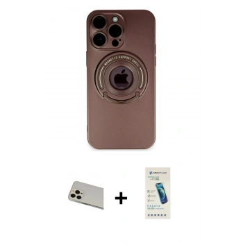 MARSİLYAN™- iPhone 13 Pro Max Kılıf Eksen Klasik Prime - Şeffaf Pasifik Cam Ekran Koruyucu + Rainbow Kamera Lens Koruma Cam - REGD