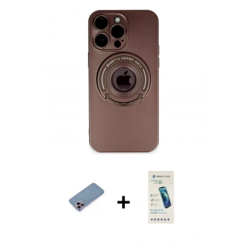 MARSİLYAN™- iPhone 13 Pro Max Kılıf Eksen Klasik Prime - Şeffaf Pasifik Cam Ekran Koruyucu + Shine Kamera Lens Koruma Cam - PE