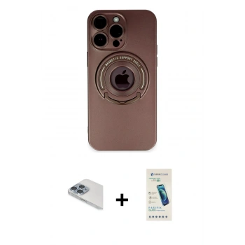 MARSİLYAN™- iPhone 13 Pro Max Kılıf Eksen Klasik Prime - Şeffaf Pasifik Cam Ekran Koruyucu + Pers Alüminyum Kamera Lens - SABE