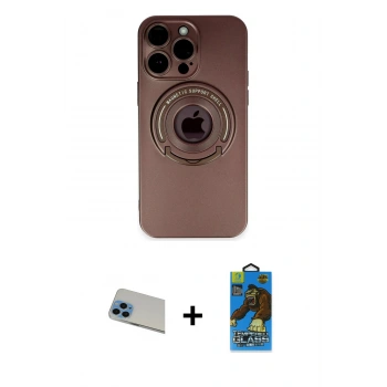 MARSİLYAN™- iPhone 13 Pro Max Kılıf Eksen Klasik Prime - Siyah 18D Cam Ekran Koruyucu + Rainbow Kamera Lens Koruma Cam - MI