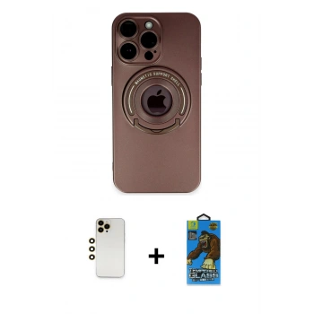 MARSİLYAN™- iPhone 13 Pro Max Kılıf Eksen Klasik Prime - Siyah 18D Cam Ekran Koruyucu + Shine Kamera Lens - GD
