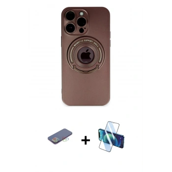 MARSİLYAN™- iPhone 13 Pro Max Kılıf Eksen Klasik Prime - Siyah 3D Antistatik Cam Ekran Koruyucu + Renkli Kamera Lens Koruma Cam - MI