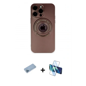 MARSİLYAN™- iPhone 13 Pro Max Kılıf Eksen Klasik Prime - Siyah 3D Antistatik Cam Ekran Koruyucu + Shine Kamera Lens Koruma Cam - MI