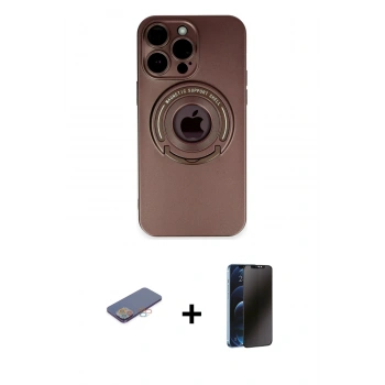 MARSİLYAN™- iPhone 13 Pro Max Kılıf Eksen Klasik Prime - Siyah 3D Antistatik Hayalet Cam Ekran Koruyucu + Renkli Kamera Lens Koruma Cam - PE