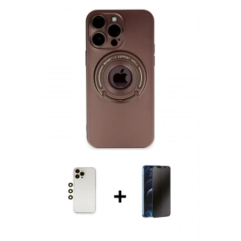MARSİLYAN™- iPhone 13 Pro Max Kılıf Eksen Klasik Prime - Siyah 3D Antistatik Hayalet Cam Ekran Koruyucu + Shine Kamera Lens - GD