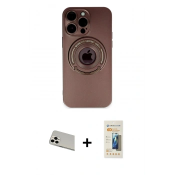 MARSİLYAN™- iPhone 13 Pro Max Kılıf Eksen Klasik Prime - Siyah 6D Mat Seramik Hayalet Nano Ekran Koruyucu + Rainbow Kamera Lens Koruma Cam - BZ