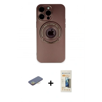MARSİLYAN™- iPhone 13 Pro Max Kılıf Eksen Klasik Prime - Siyah 6D Mat Seramik Hayalet Nano Ekran Koruyucu + Renkli Kamera Lens Koruma Cam - SI