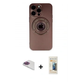 MARSİLYAN™- iPhone 13 Pro Max Kılıf Eksen Klasik Prime - Siyah 6D Mat Seramik Hayalet Nano Ekran Koruyucu + Pers Alüminyum Kamera Lens - GI
