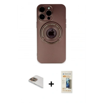 MARSİLYAN™- iPhone 13 Pro Max Kılıf Eksen Klasik Prime - Siyah 6D Mat Seramik Hayalet Nano Ekran Koruyucu + Pers Alüminyum Kamera Lens - GD