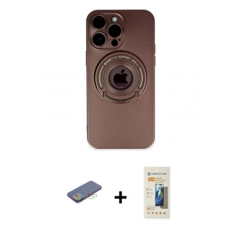 MARSİLYAN™- iPhone 13 Pro Max Kılıf Eksen Klasik Prime - Siyah 6D Mat Seramik Hayalet Nano Ekran Koruyucu + Renkli Kamera Lens Koruma Cam - MI