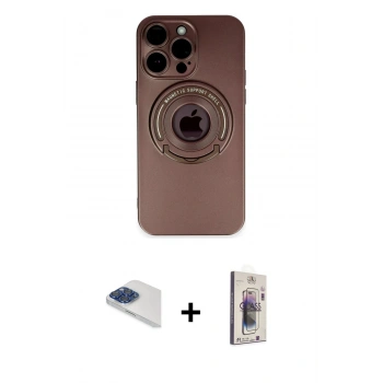 MARSİLYAN™- iPhone 13 Pro Max Kılıf Eksen Klasik Prime - Siyah Bilvis 3D Cam Ekran Koruyucu + Pers Alüminyum Kamera Lens - LT