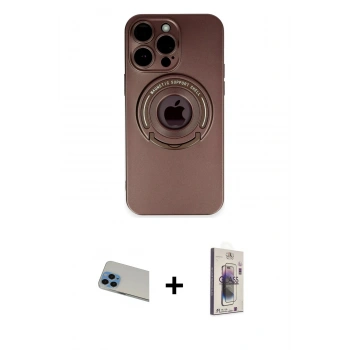 MARSİLYAN™- iPhone 13 Pro Max Kılıf Eksen Klasik Prime - Siyah Bilvis 3D Cam Ekran Koruyucu + Rainbow Kamera Lens Koruma Cam - MI