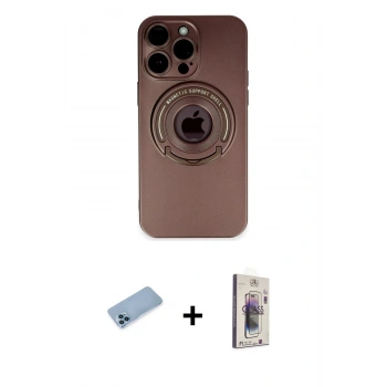 MARSİLYAN™- iPhone 13 Pro Max Kılıf Eksen Klasik Prime - Siyah Bilvis 3D Cam Ekran Koruyucu + Shine Kamera Lens Koruma Cam - MI