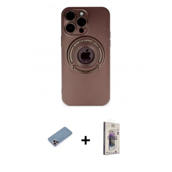 MARSİLYAN™- iPhone 13 Pro Max Kılıf Eksen Klasik Prime - Siyah Bilvis 3D Cam Ekran Koruyucu + Shine Kamera Lens Koruma Cam - PE