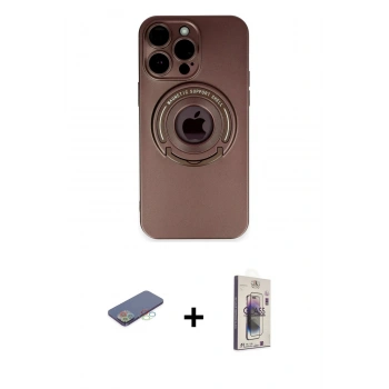 MARSİLYAN™- iPhone 13 Pro Max Kılıf Eksen Klasik Prime - Siyah Bilvis 3D Cam Ekran Koruyucu + Renkli Kamera Lens Koruma Cam - MI