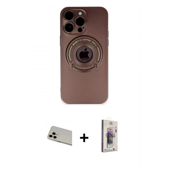 MARSİLYAN™- iPhone 13 Pro Max Kılıf Eksen Klasik Prime - Siyah Bilvis 3D Cam Ekran Koruyucu + Rainbow Kamera Lens Koruma Cam - REGD