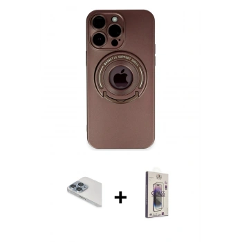 MARSİLYAN™- iPhone 13 Pro Max Kılıf Eksen Klasik Prime - Siyah Bilvis 3D Cam Ekran Koruyucu + Pers Alüminyum Kamera Lens - SABE