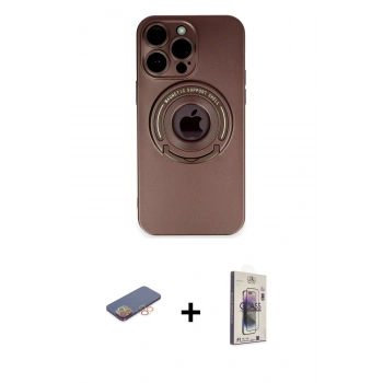 MARSİLYAN™- iPhone 13 Pro Max Kılıf Eksen Klasik Prime - Siyah Bilvis 3D Cam Ekran Koruyucu + Renkli Kamera Lens Koruma Cam - TU