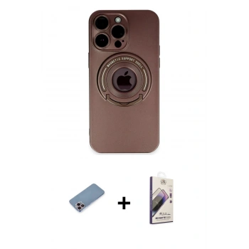 MARSİLYAN™- iPhone 13 Pro Max Kılıf Eksen Klasik Prime - Siyah Bilvis 3D Mat Cam Ekran Koruyucu + Shine Kamera Lens Koruma Cam - PE