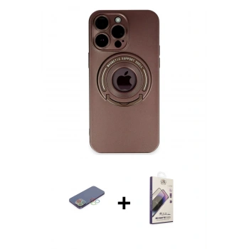 MARSİLYAN™- iPhone 13 Pro Max Kılıf Eksen Klasik Prime - Siyah Bilvis 3D Mat Cam Ekran Koruyucu + Renkli Kamera Lens Koruma Cam - MI